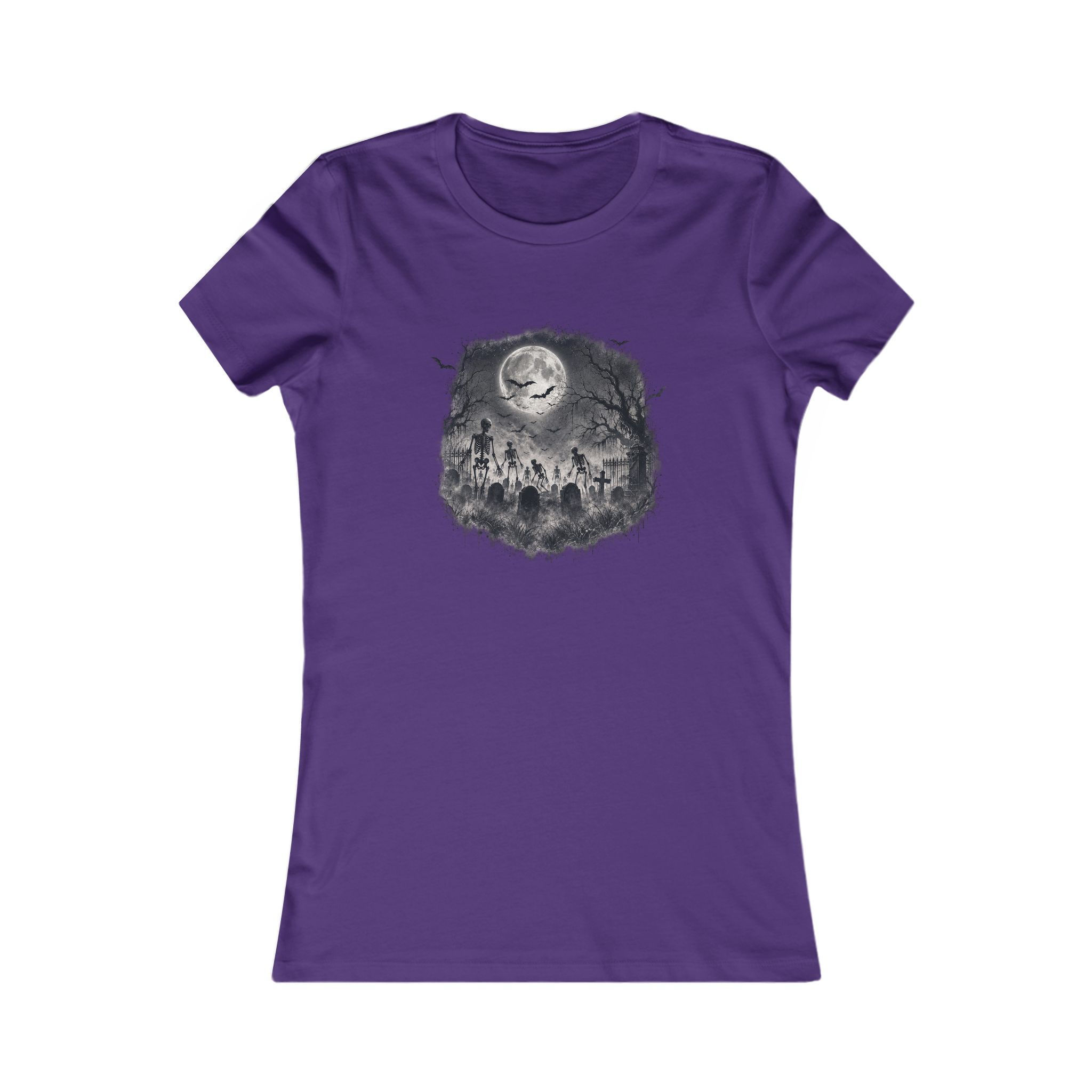 Cemetery After Dark Women’s Tee | Gothic Graveyard Shirt | Fitted