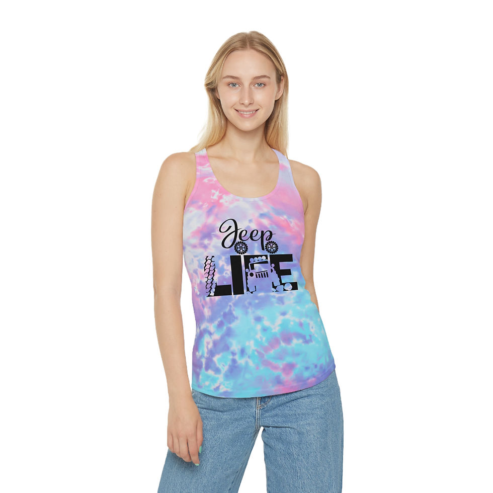 4X4 Life Tie Dye Racerback Tank Top