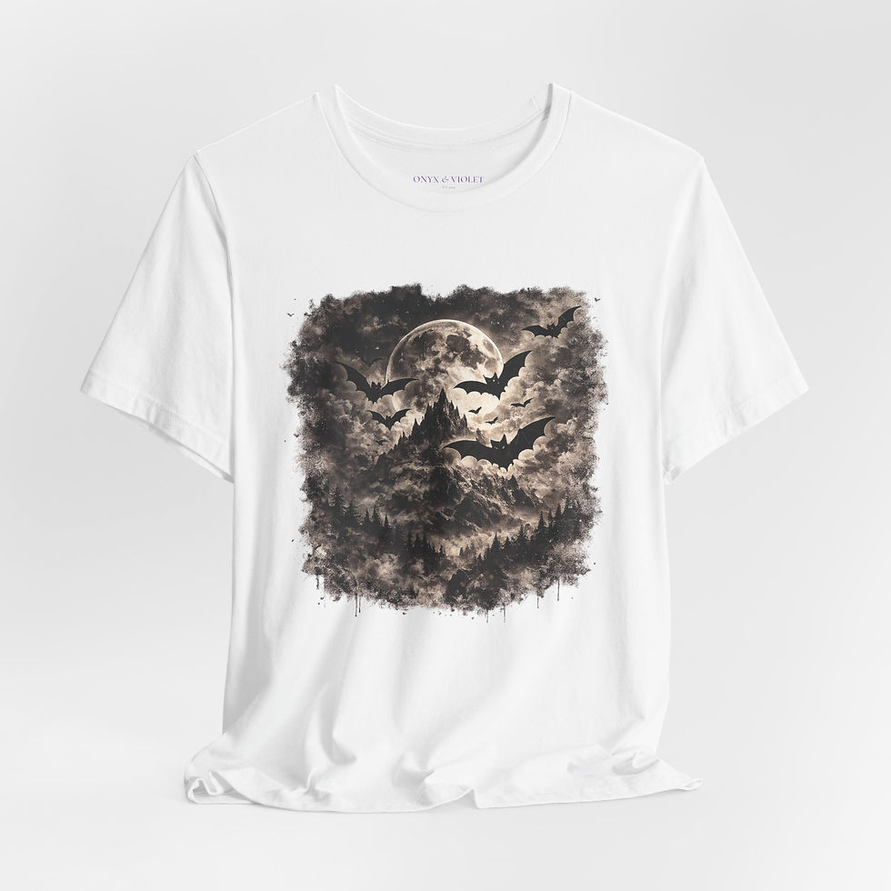 Thumbnail: Dark Sky Society Unisex Tee | Gothic Moon & Castle Shirt | Spooky Aesthetic