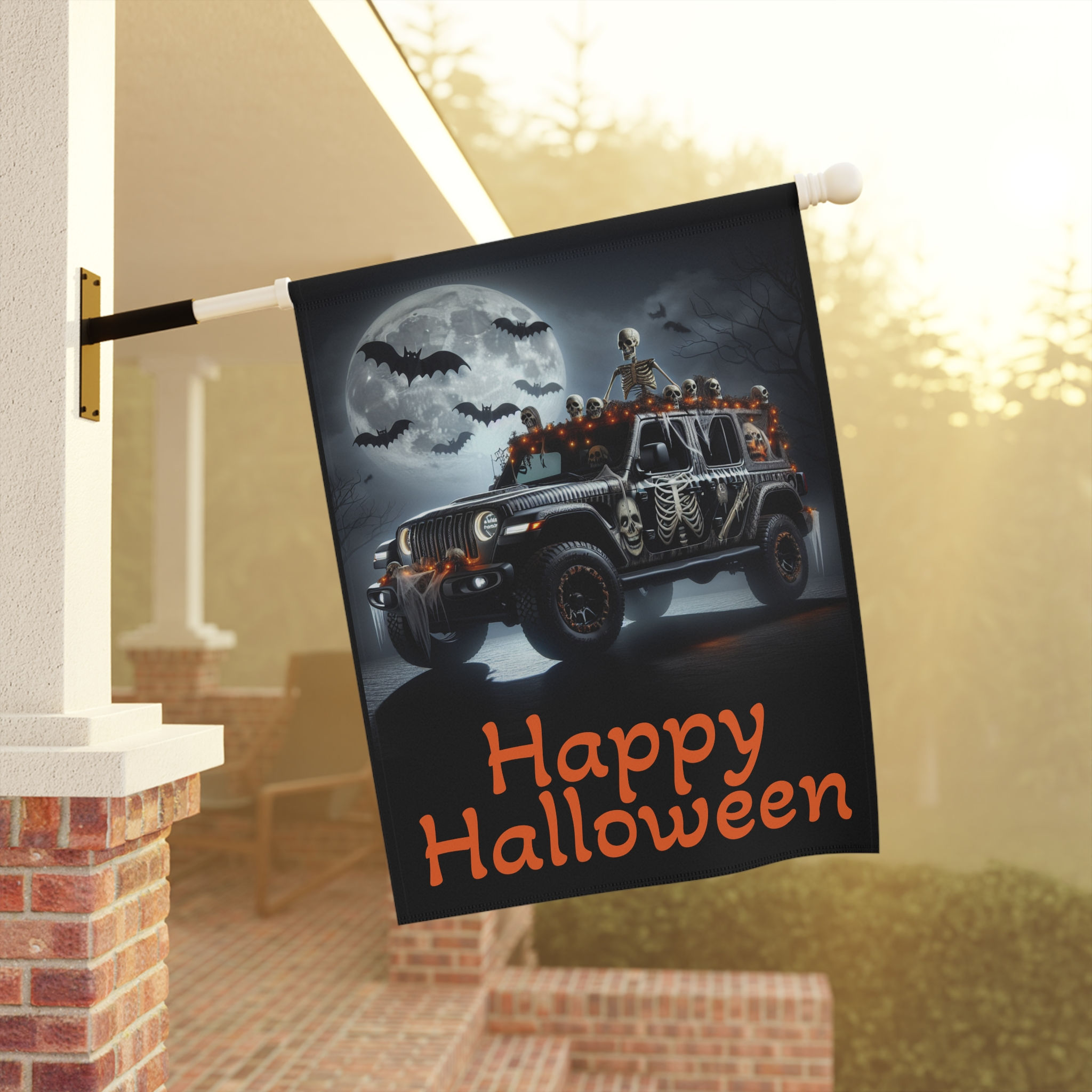 Creepy Jeeper Happy Halloween Garden & House Banner