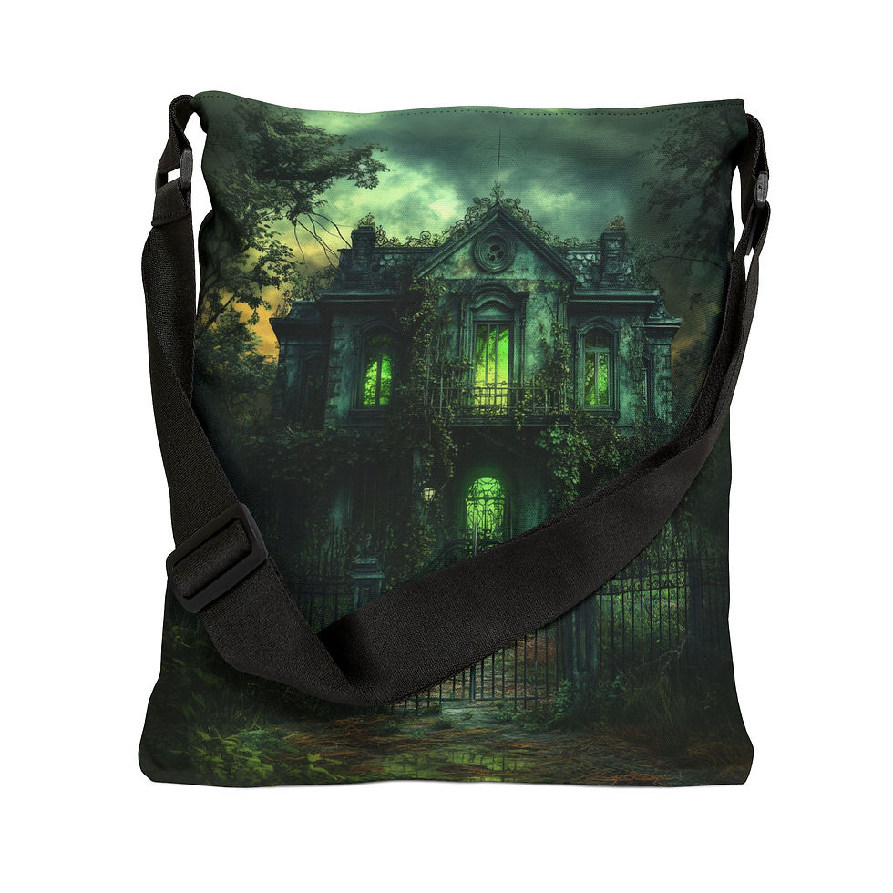 Haunted House Adjustable Tote Bag - Spooky Vibes