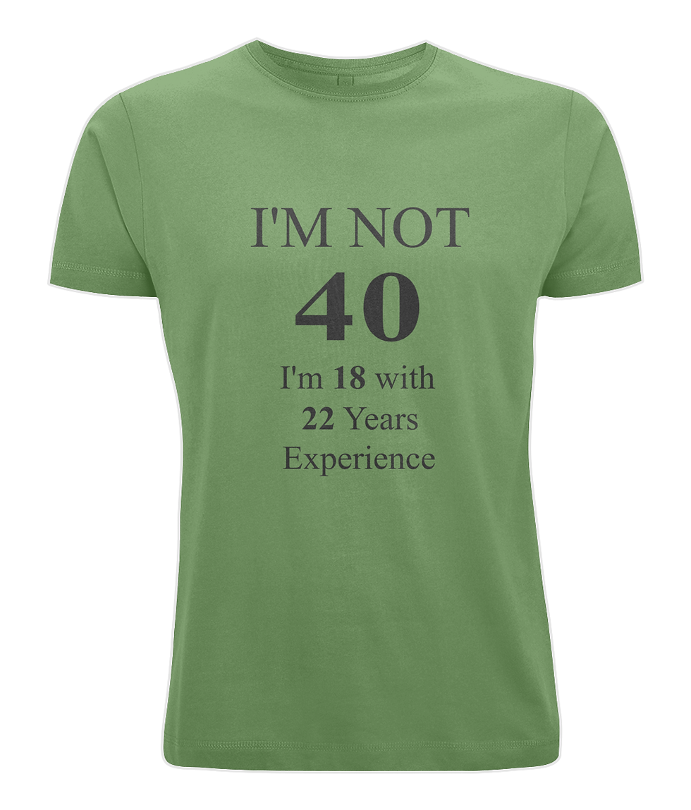 Thumbnail: I'm Not 40 Unisex T-Shirt in light green