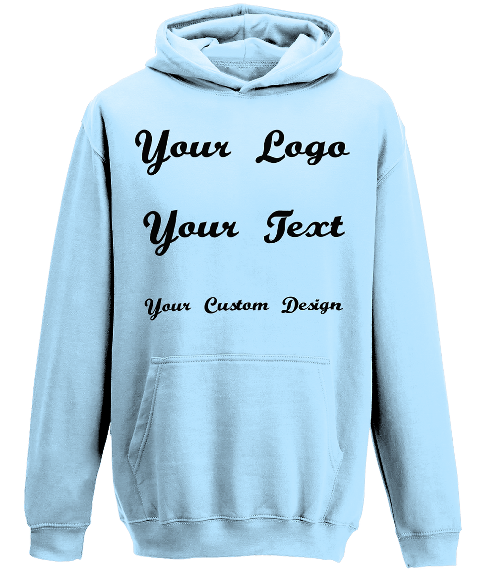 Thumbnail: You Own Logo & Text Adult Hoodie in sky blue