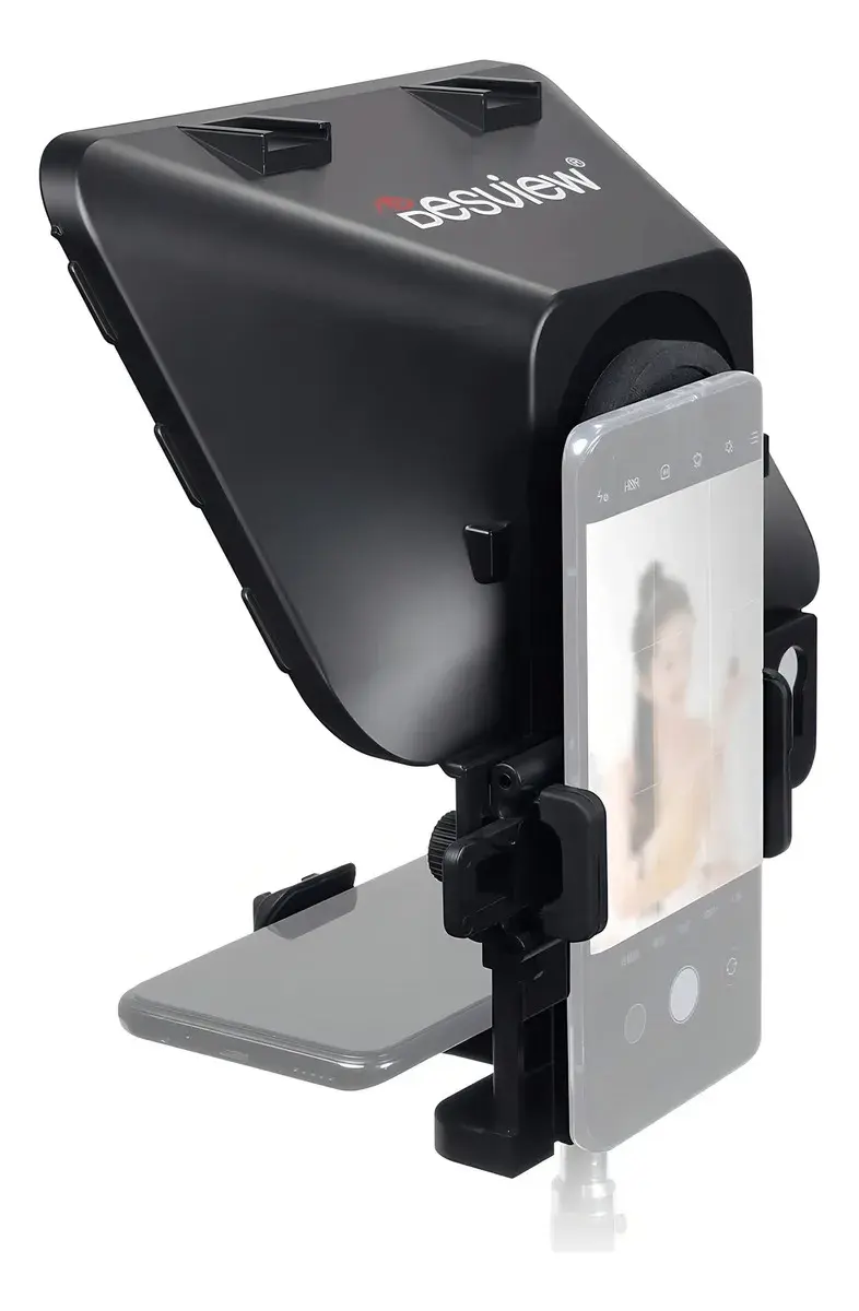 Aluguel de Teleprompter Portátil Desview T3 Perfeito para quem busca agilidade e praticidade. Facilmente acoplado a smartphon
