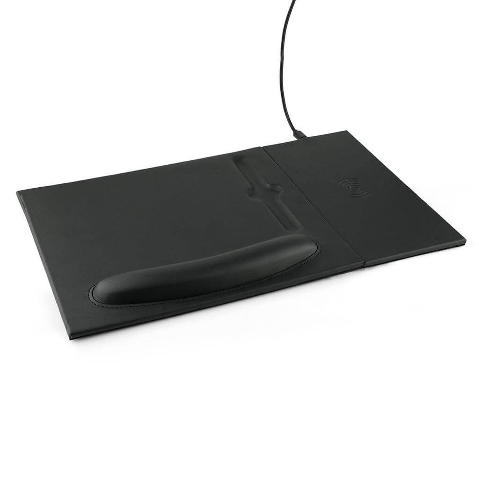 Thumbnail: DOBERAN - Wireless Charger PU Mouse Pad -Black