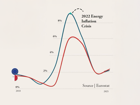 Malta's inflation is less volatile than that of the EU. Why is that?