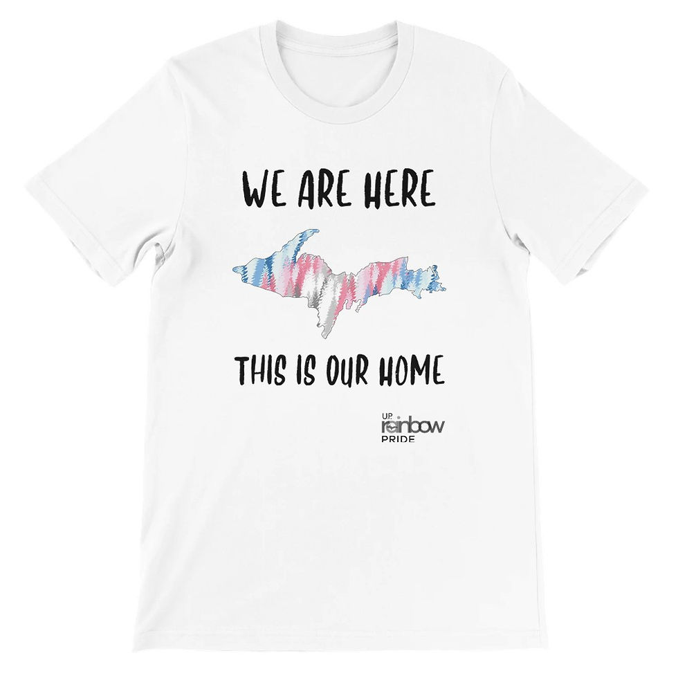 Thumbnail: Transgender Flag Upper Peninsula Unisex Crewneck T-shirt