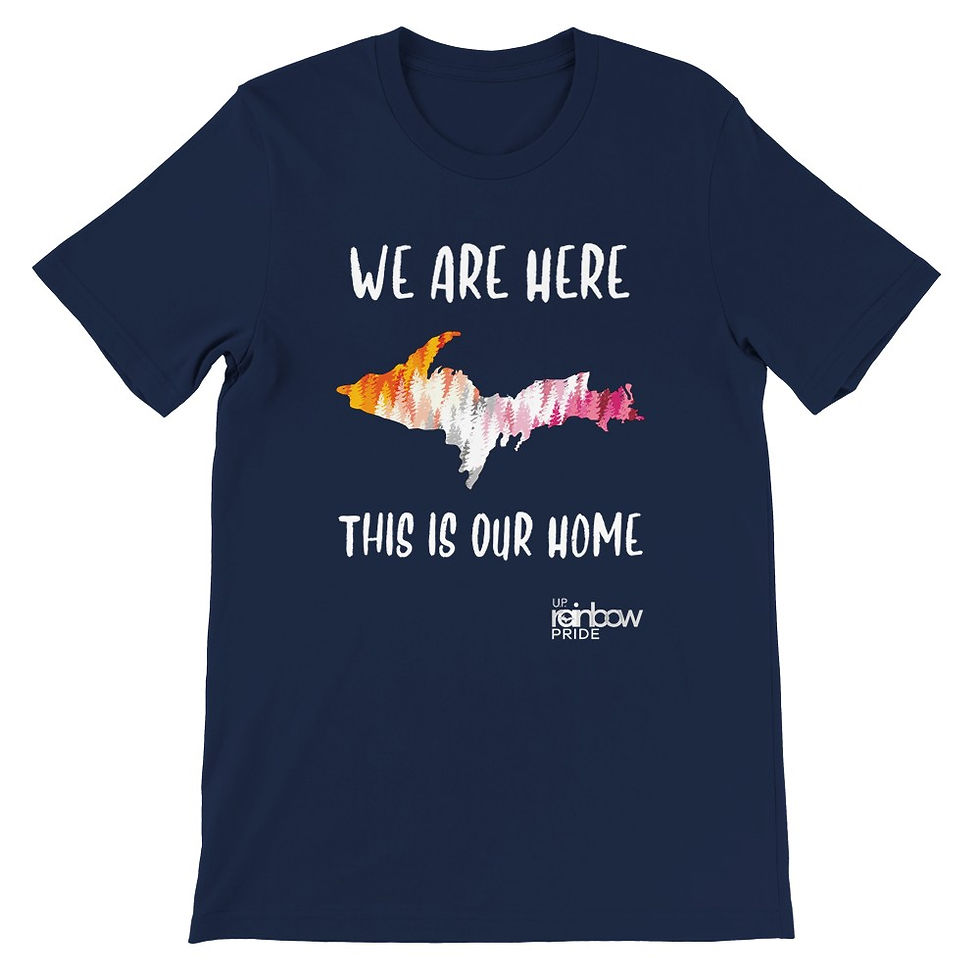 Thumbnail: Lesbian Flag Upper Peninsula Unisex Crewneck T-shirt