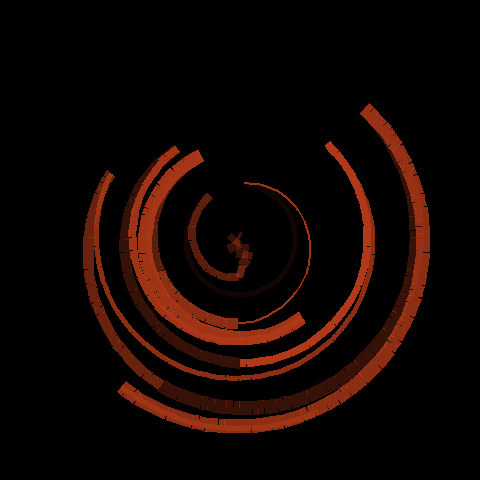 An animated gif of random lings swinging in and out of view and changing color on each switch. Made in the R programming language.