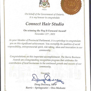 Pay It Forward certificate award 2021