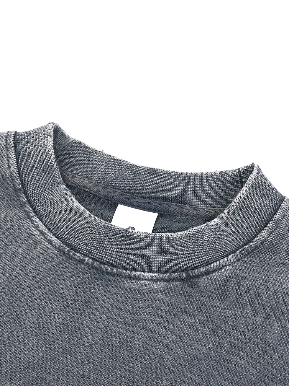 Thumbnail: Snow Washed Raw Edge Cropped Sweatshirt