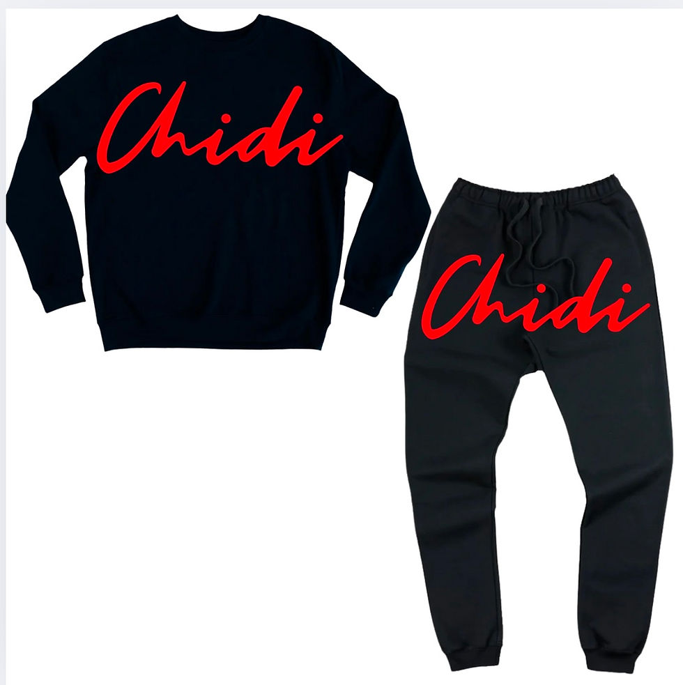 Thumbnail: Chidi Script Logo Crewneck Jogger set 