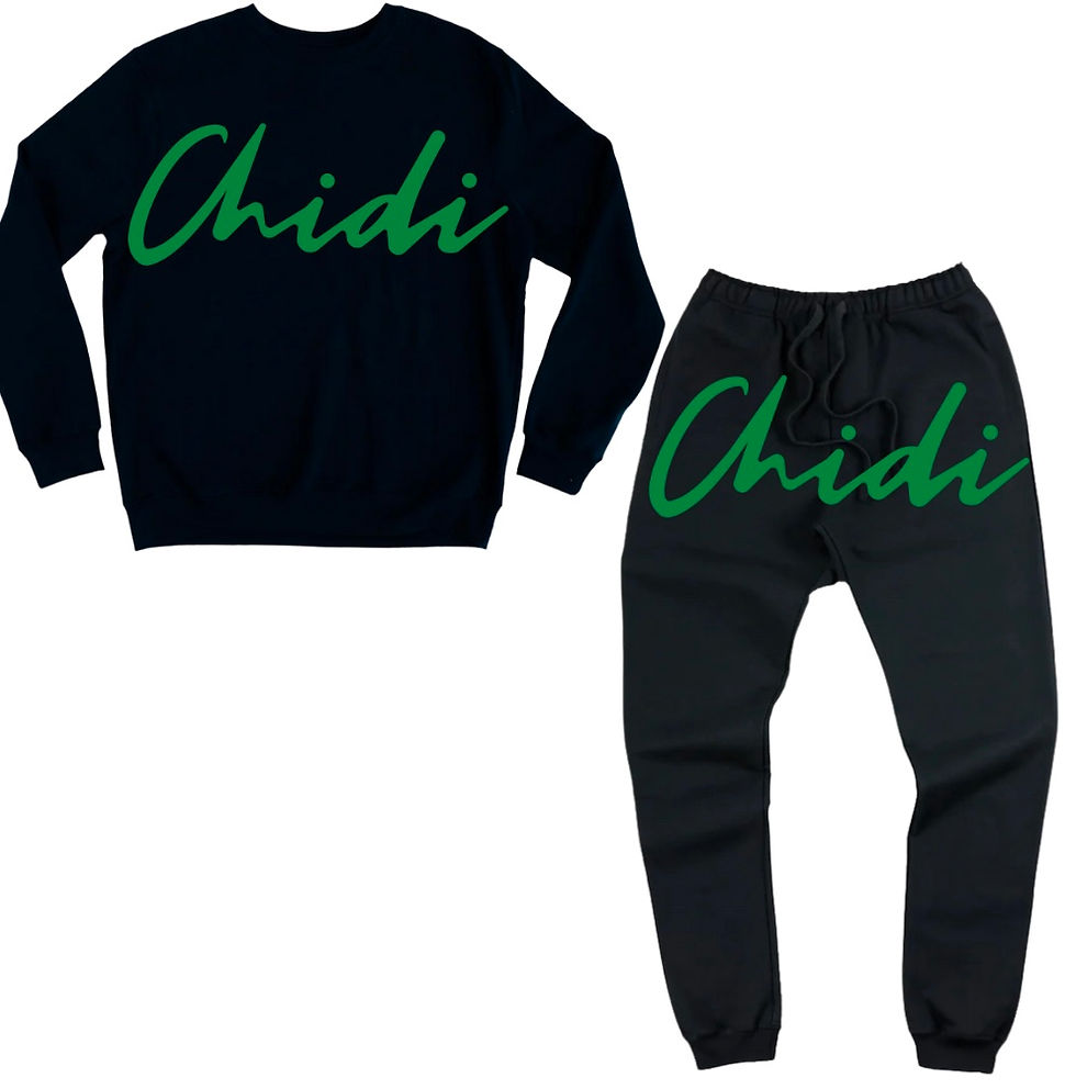 Thumbnail: Chidi Script Logo Crewneck Jogger set 