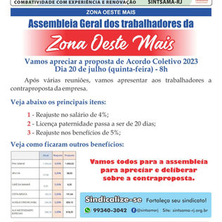 Assembleia Geral dos trabalhadores da Zona Oeste Mais