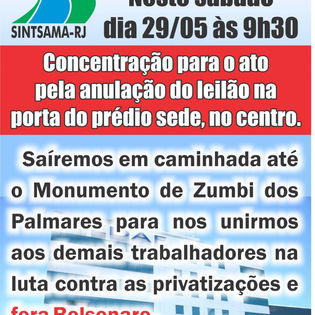 Atenção cedaeanos, concentração do ato do dia 29, 9h30