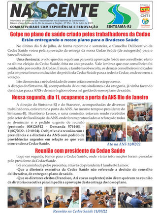 Golpe no plano de saúde criado pelos trabalhadores da Cedae