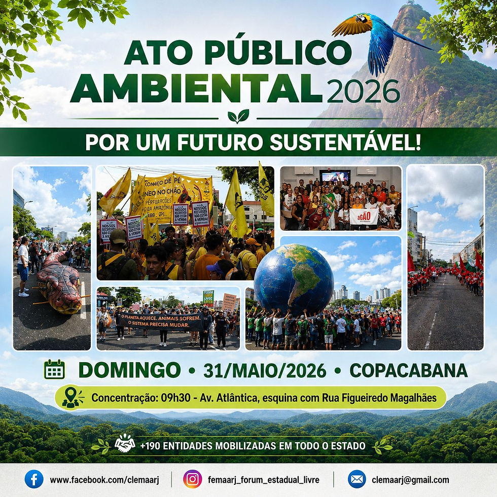 Ato público ambiental no dia 31 de maio