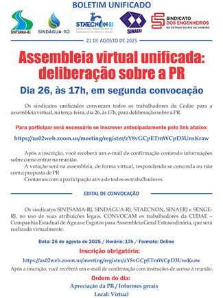Assembleia virtual unificada: deliberação sobre a PR