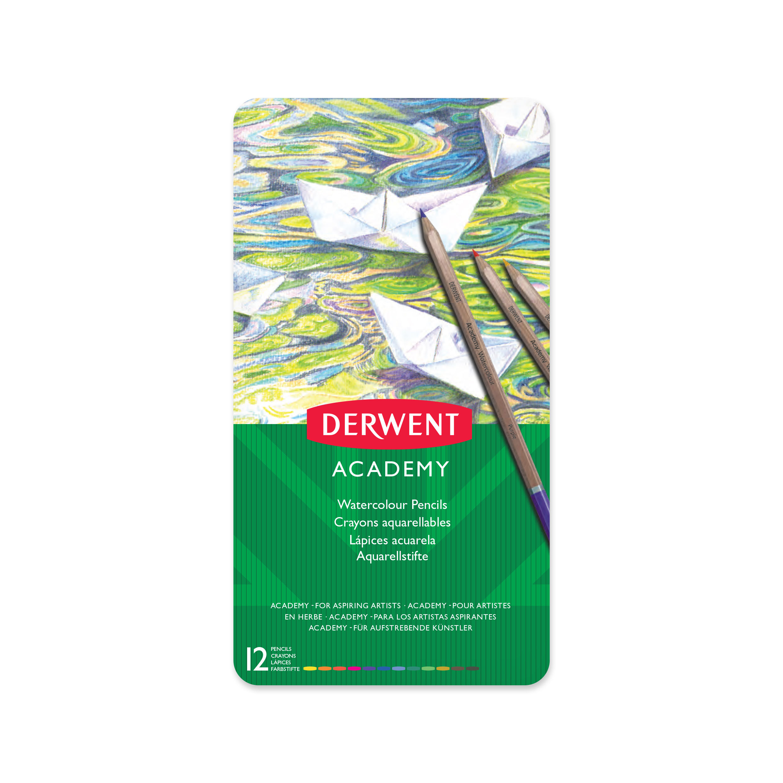 DERWENT ACADEMY WATERCOLOUR PENCIL TIN 12