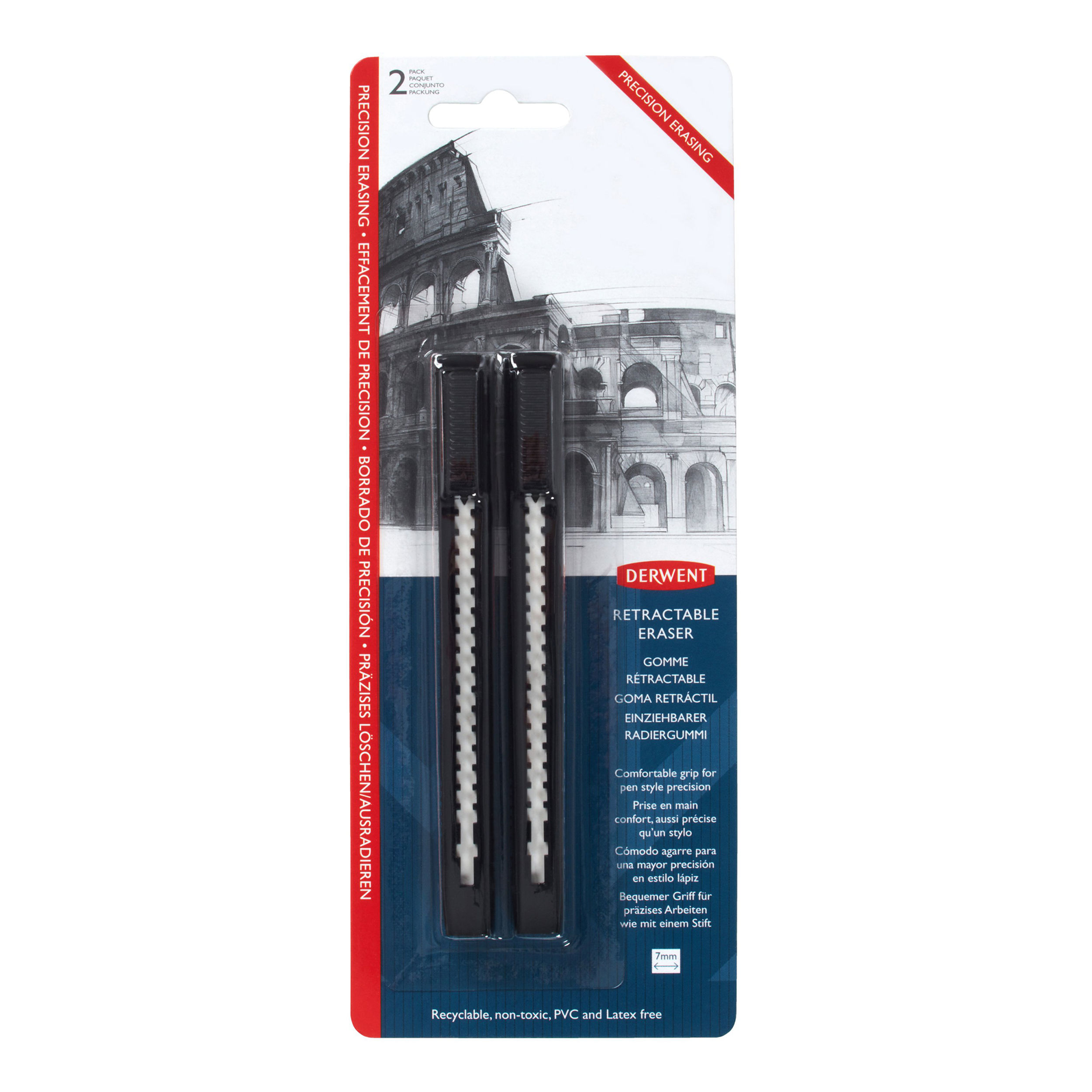 DERWENT RETRACTABLE ERASER PEN (2 PACK)