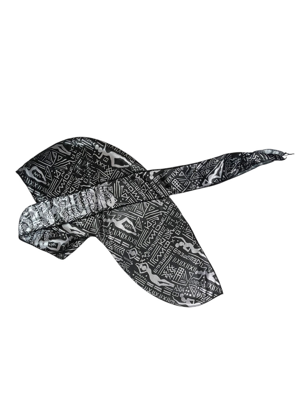 African Print Durag (Black & White)