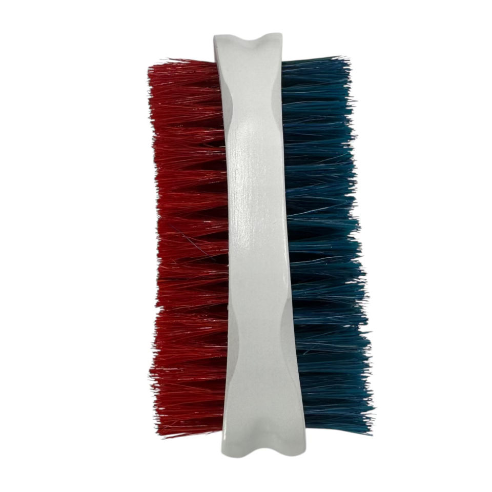 Thumbnail: Dual Diver – White Base (Red & Blue Bristles) | Medium + Soft