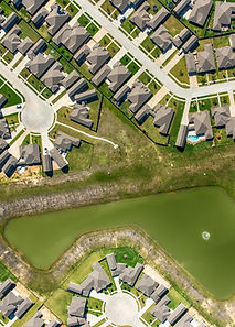 Aerial view of a residential area