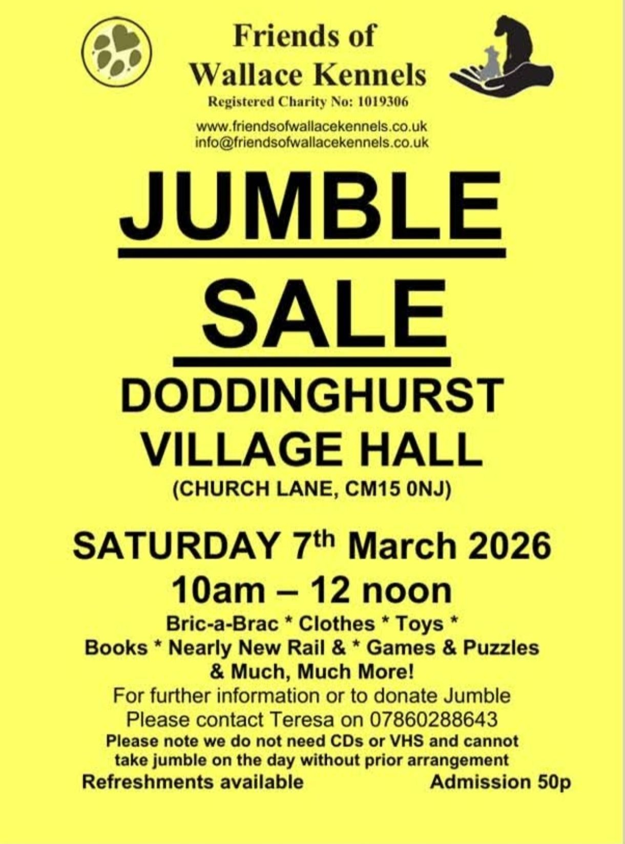 Wallace Kennels News - Jumble Sale