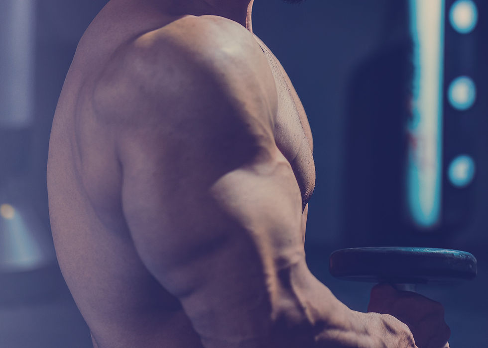 Closeup photo of a man's biceps while working out