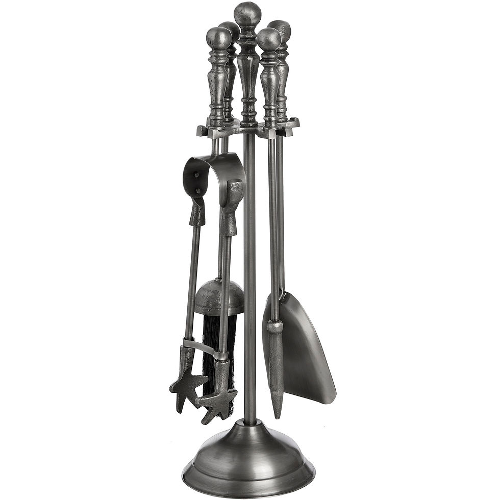 Thumbnail: Traditional Companion Set In Antique Pewter