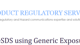 Developing eSDS using Generic Exposure Scenario