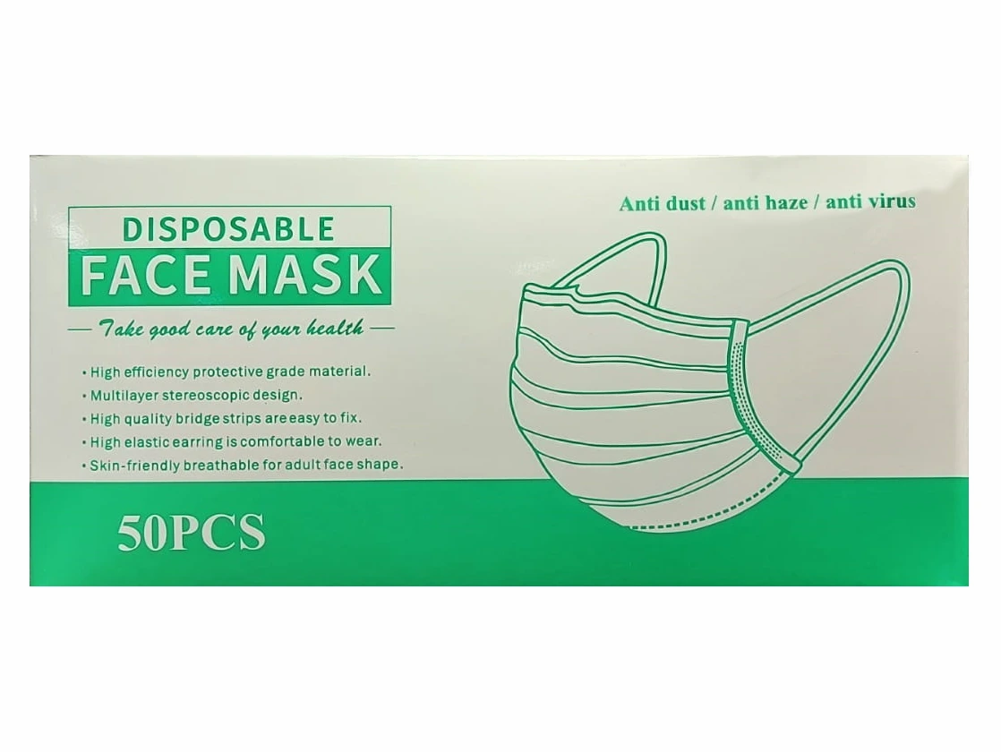 Máscaras de Proteção Cirúrgicas em TNT Caixa de 50 Unidades