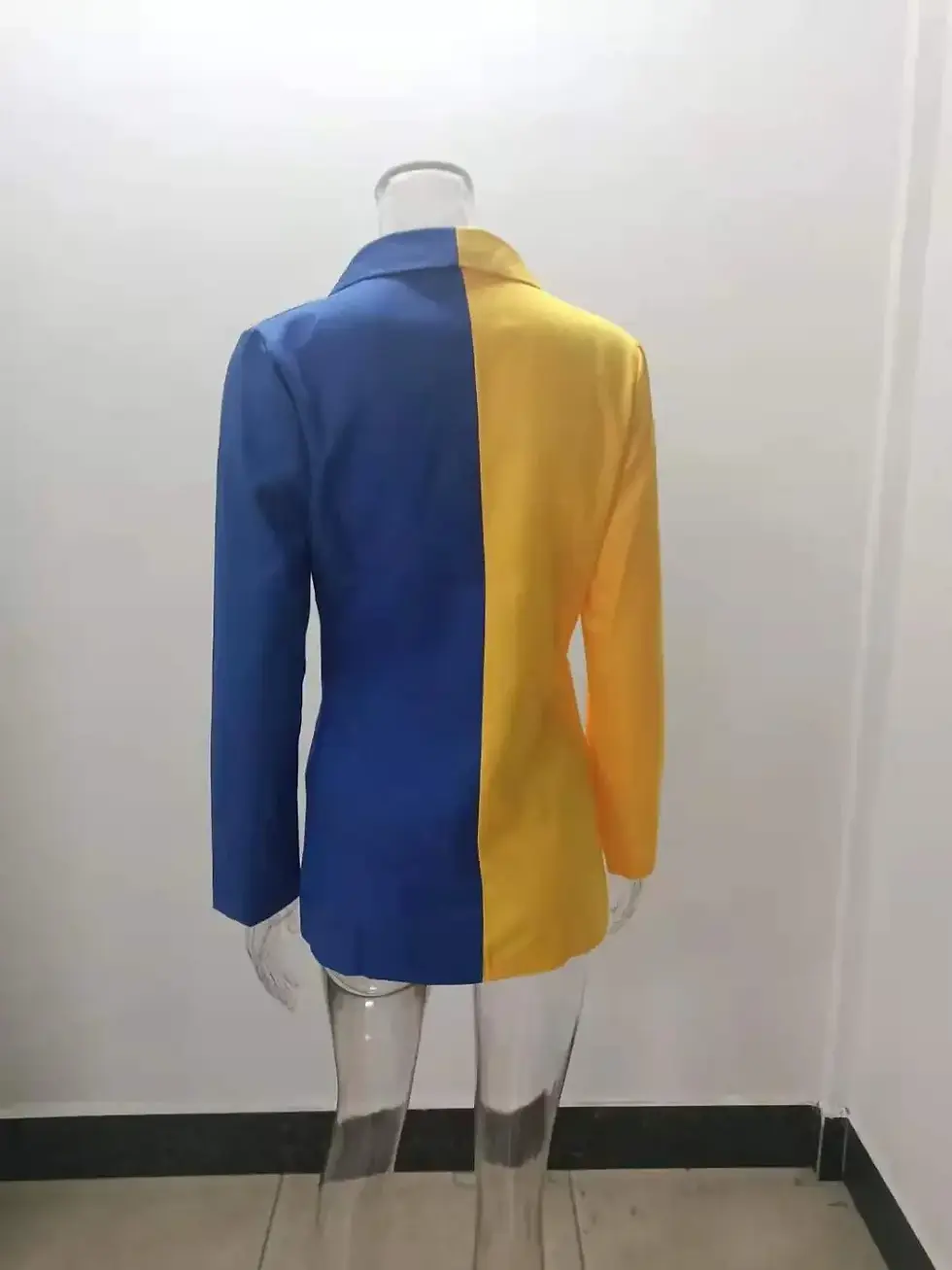 Thumbnail: Women Chic Double Breasted Blazer Contrast Color Vintage Coat Long Sleeve