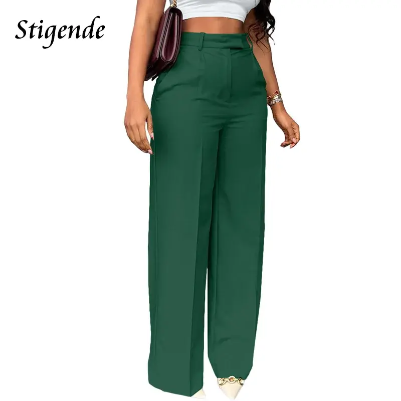Thumbnail: Stigende Wide Leg Straight Dress Pants With Pocket