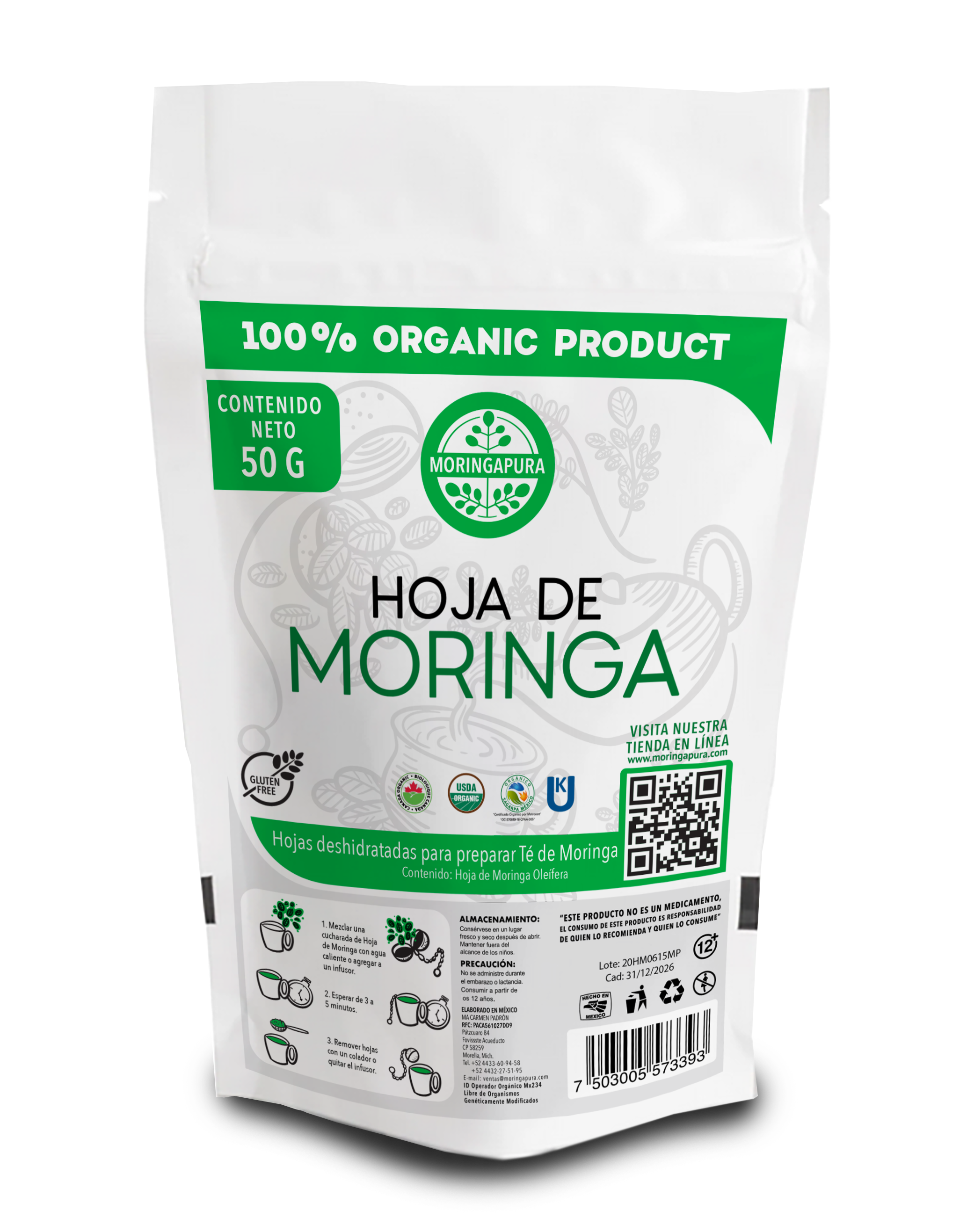Hoja de Moringa Orgánica