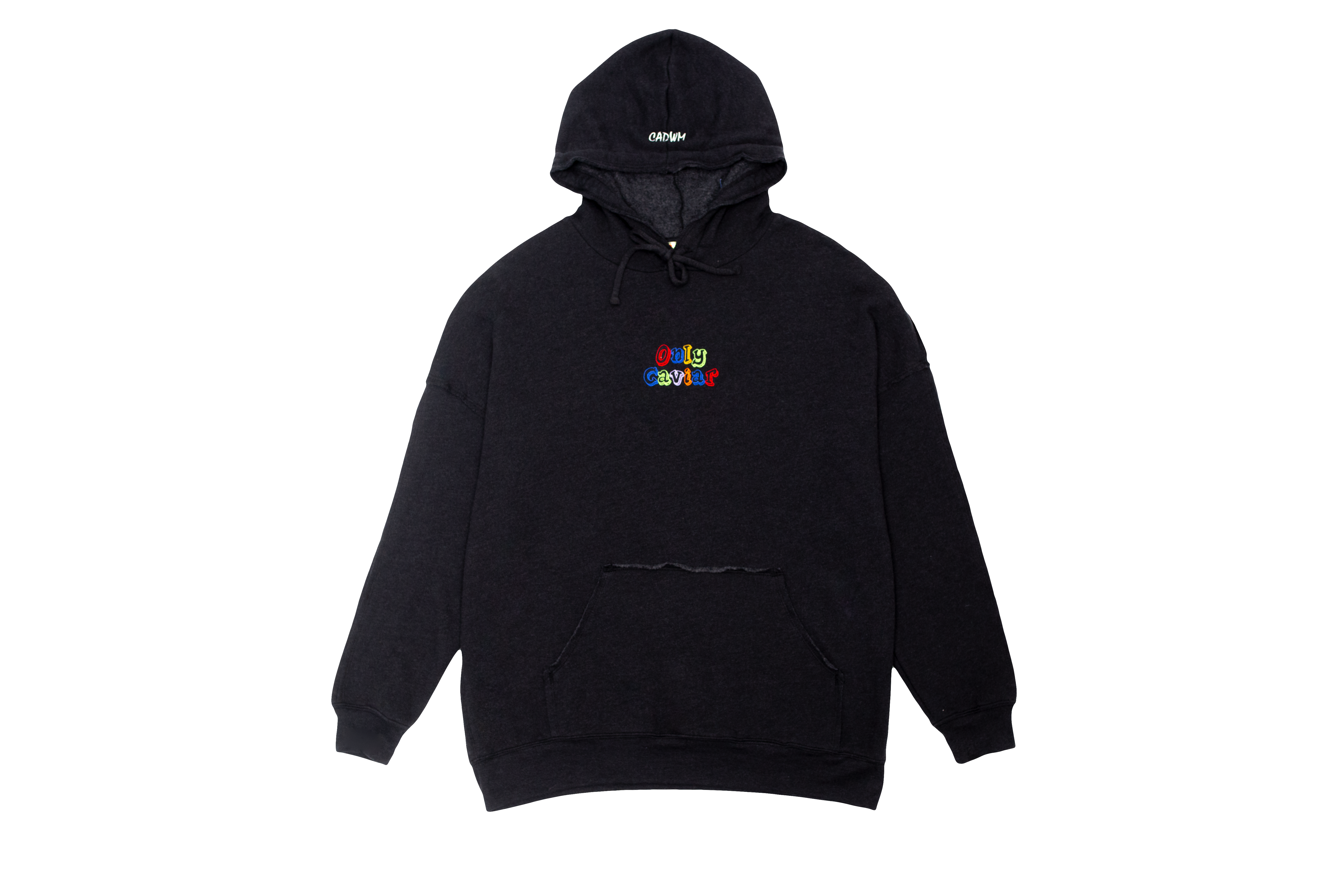 Black Raw Seam Hoodie