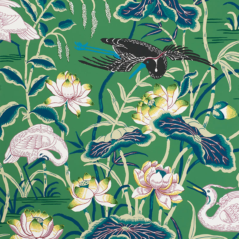 Schumacher Lotus Garden Wallpaper
