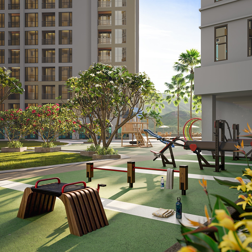 Outdoor Gym at Marco Polo Residences. Artist’s perspective.