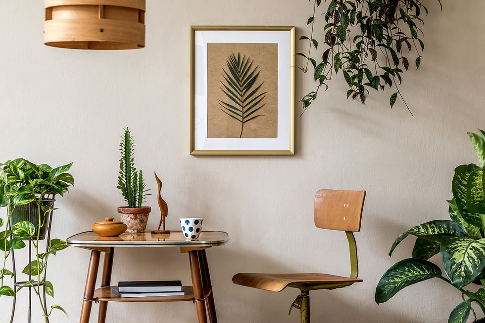 The greenery also injects a pop of color into your monochromatic interiors.