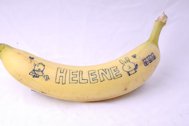 Banana with drawing