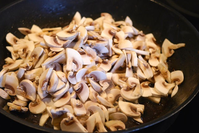 Fry mushroom in bacon fat