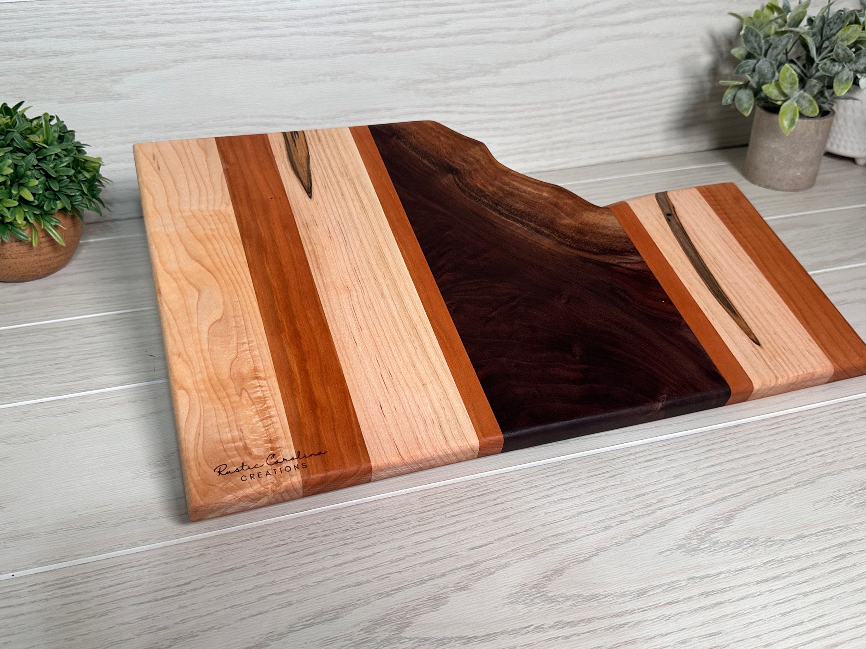 Maple, Cherry and Live Edge Walnut Board