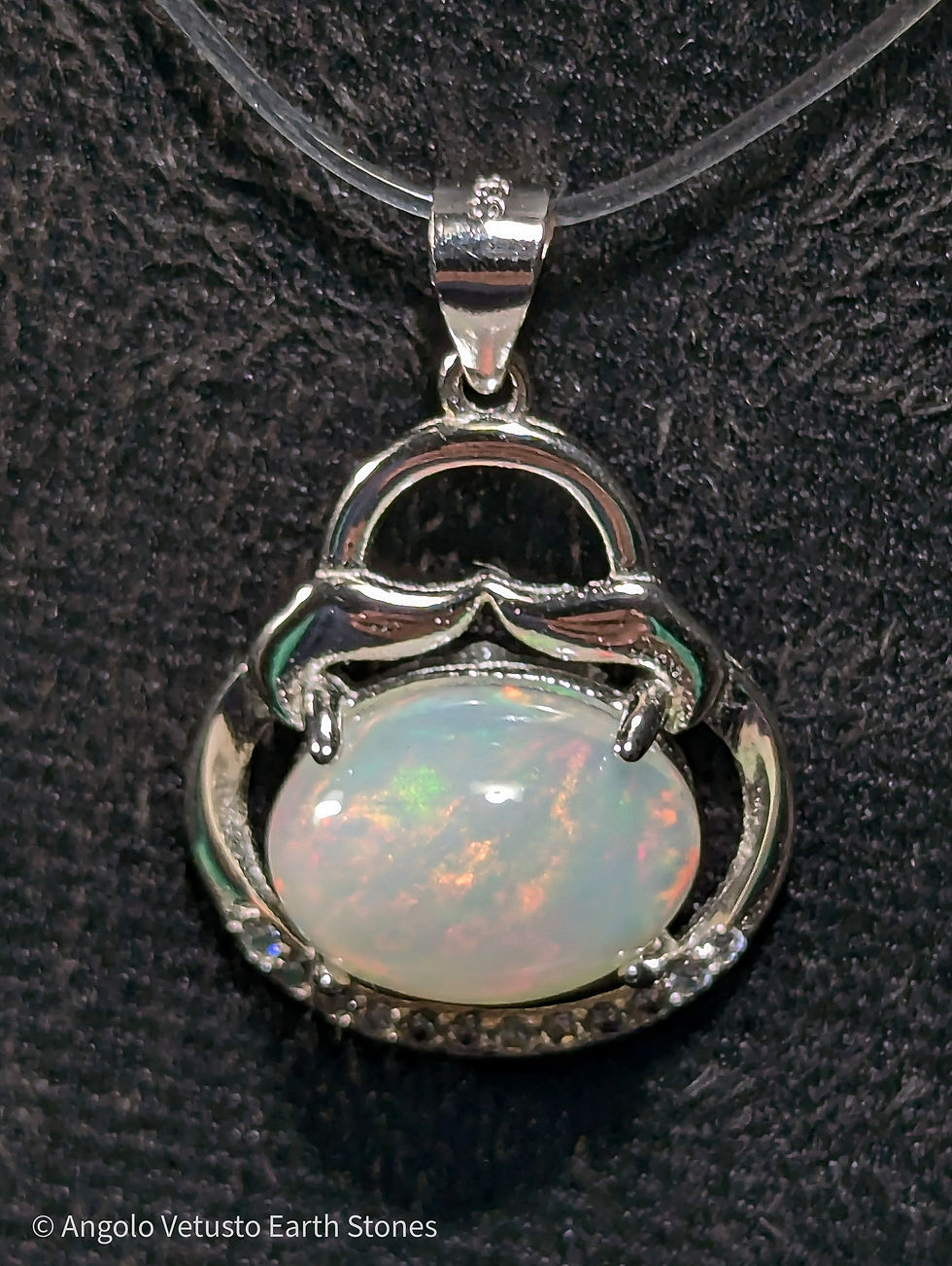 Pendente Argento s925 con Opale Nobile Naturale di Welo – 3.67 ct (Etiopia)
