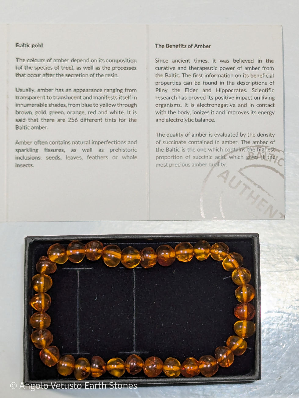 Thumbnail: Bracciale Naturale in Ambra Baltica Cognac 7 mm – Svezia