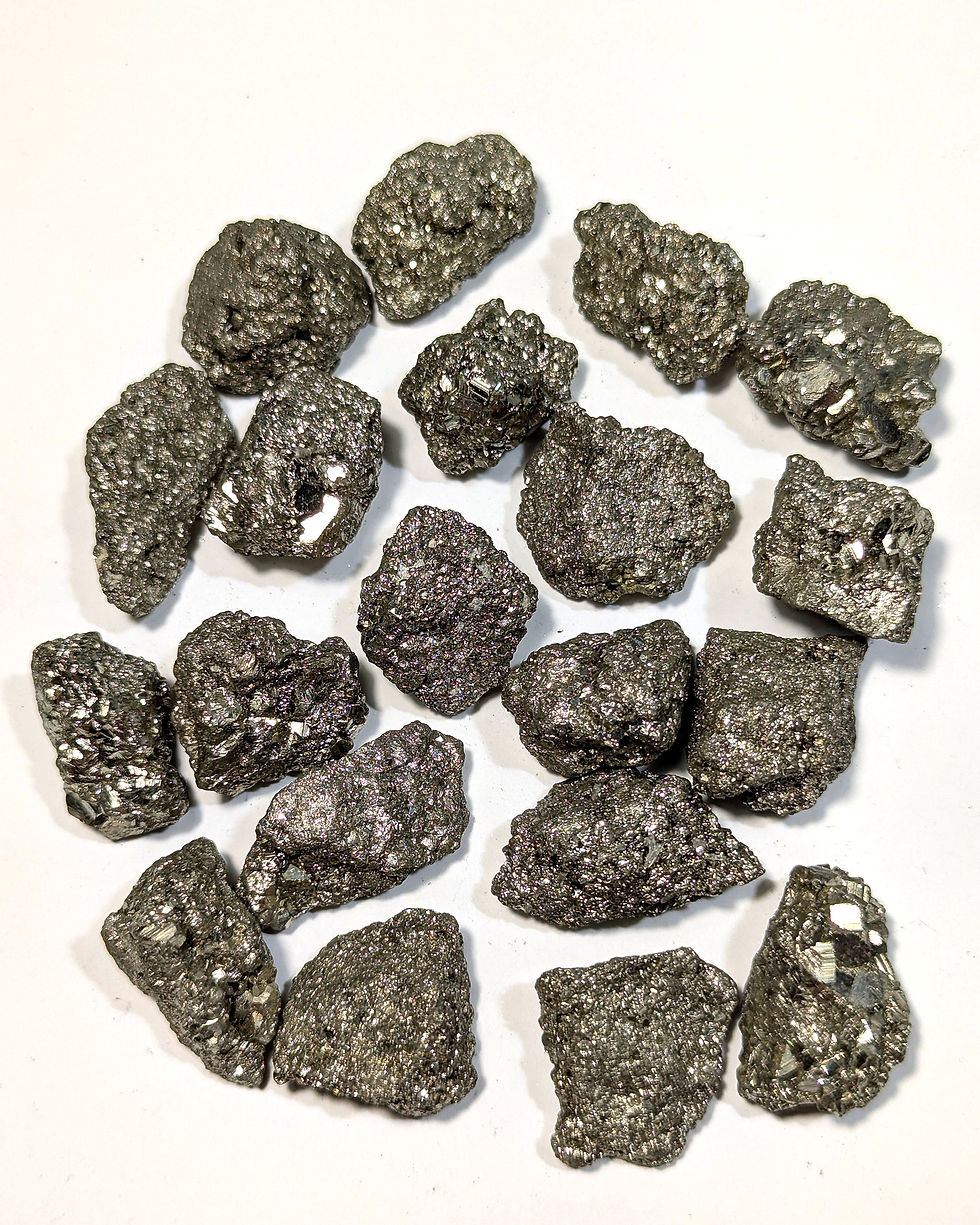Pirite Naturale – Ancash, Perù – Cristalli Grezzi Singoli (20-25 mm)