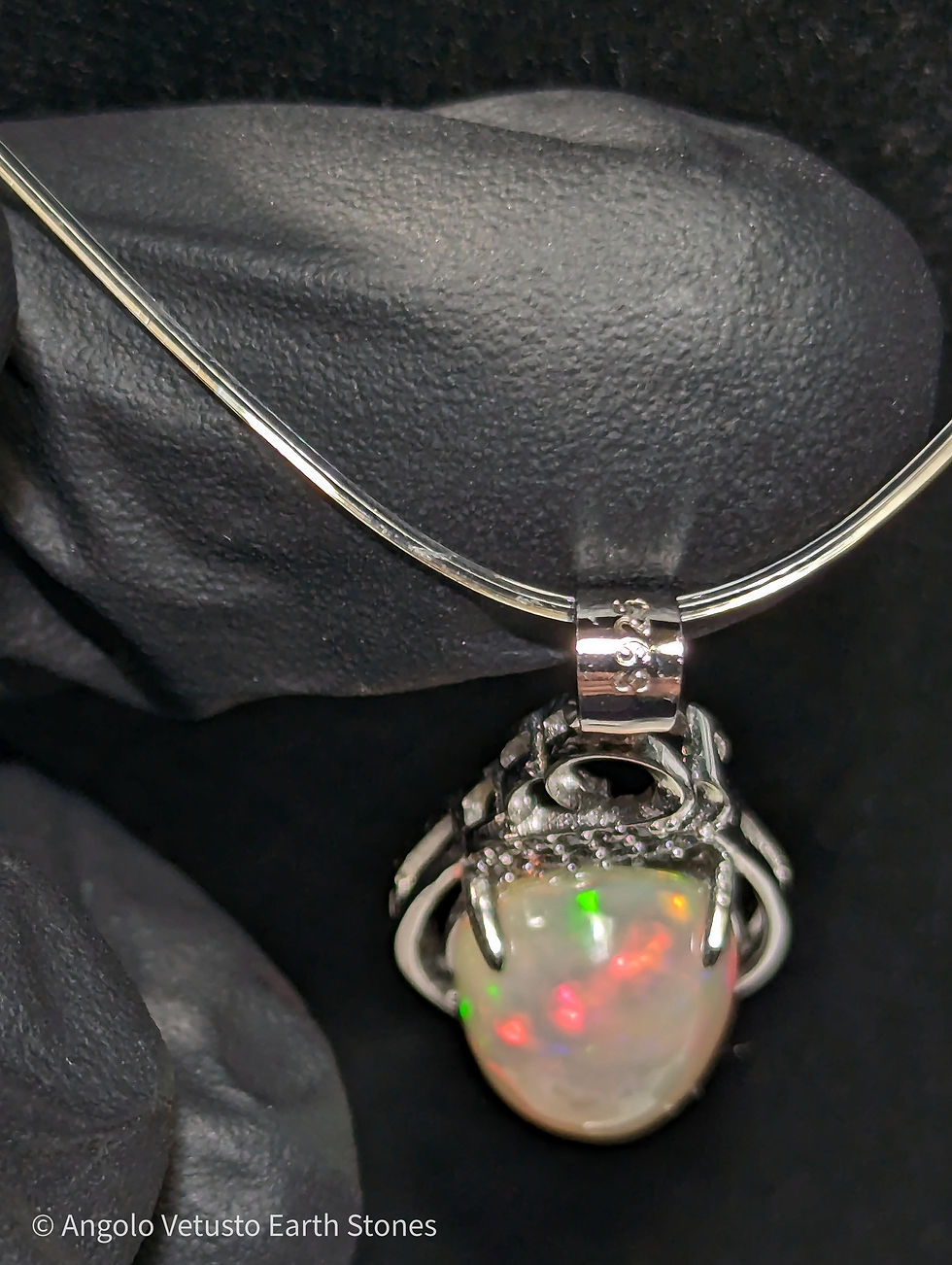 Thumbnail: Pendente Argento s925 con Opale Nobile Naturale di Welo – 4 ct (Etiopia)