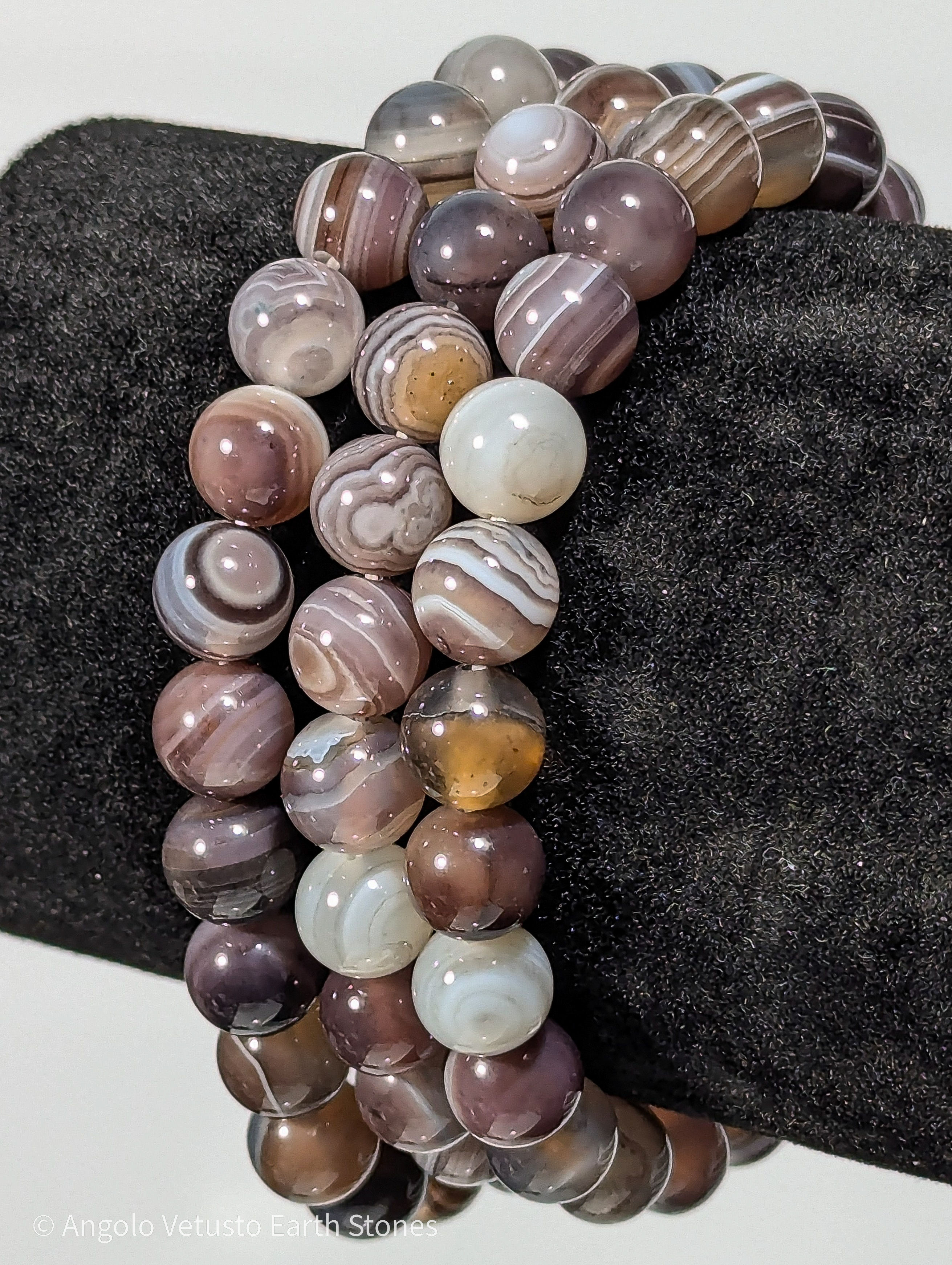 Bracciale Naturale in Agata Bandata 8 mm – Botswana