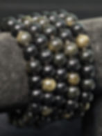 Bracciale Naturale in Ossidiana Dorata 10 mm – Messico