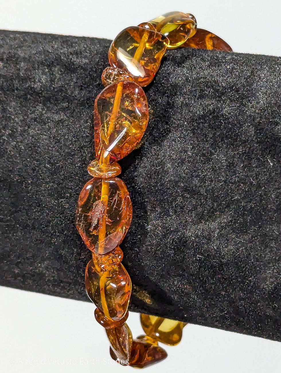 Bracciale Naturale in Ambra Baltica Cognac 15 mm – Svezia