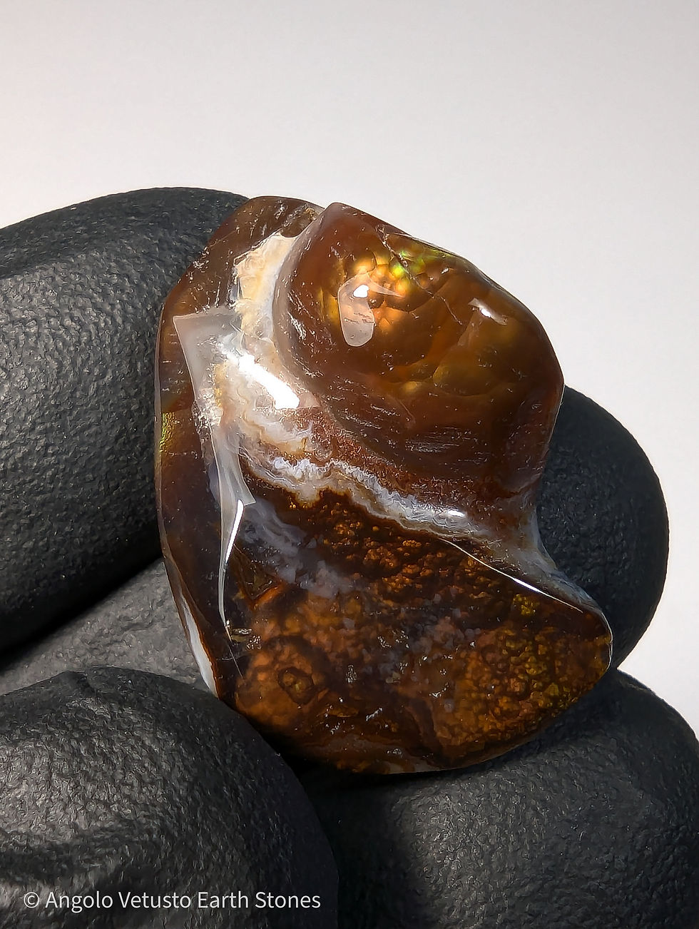 Thumbnail: Agata di Fuoco Messicana Naturale con Iridescenze – 20 ct